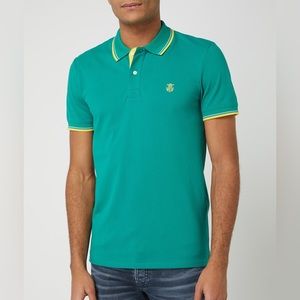 Selected Homme Bright Ocean Green Blue Yellow Polo
